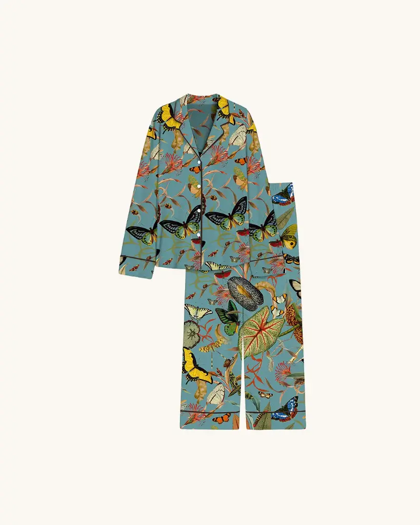 Long Pijama Blue Butterfly