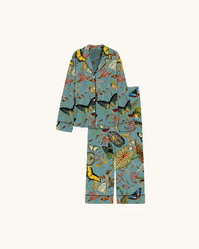 Long Pijama Blue Butterfly